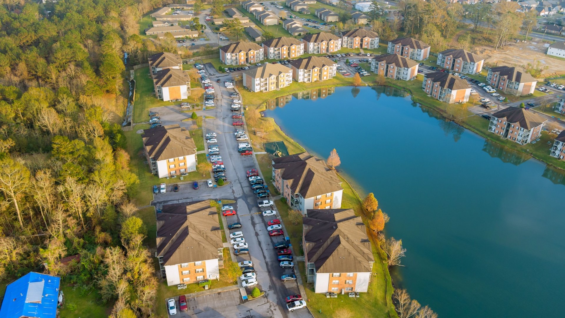 aerial view of houses in Louisiana