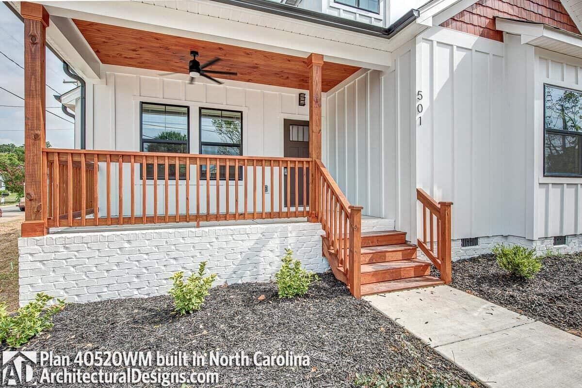 Take a Seat on This Craftsman Porch With Its Rich Wooden Details