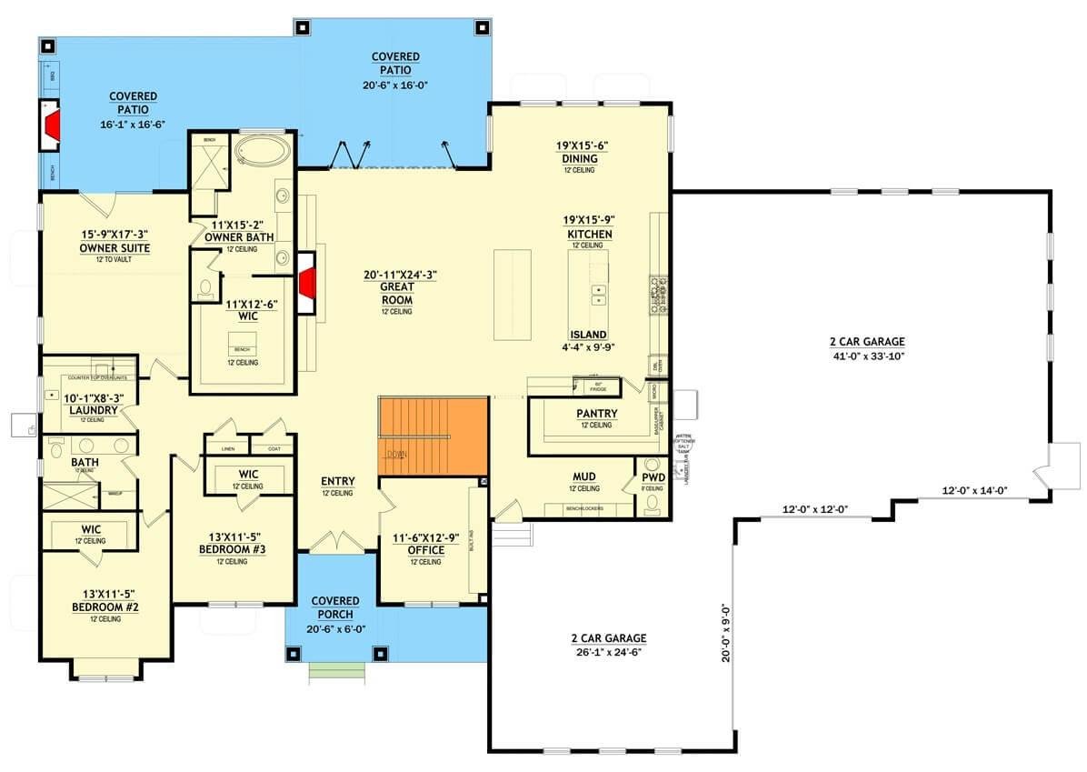 Spacious Main Floor Layout With a Handy Office and Covered Patio