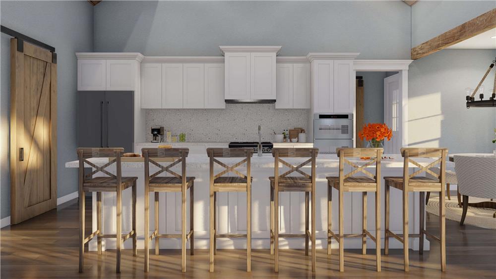 Wow, Look at This Large Kitchen Island Paired with Rustic Elements