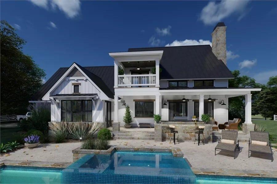 Wow, Notice the Dual Balconies Overlooking This Poolside Retreat