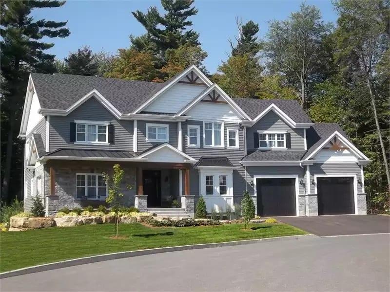Craftsman-Style Facade with Bold Gabled Rooflines