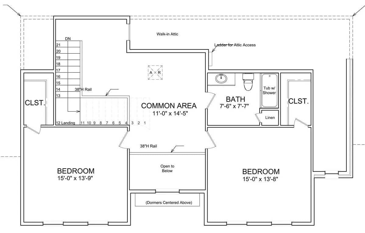 Smartly Designed Upstairs with a Walk-In Attic