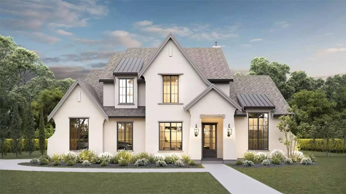 Cape Cod Elegance with Dormer Windows and Metal Accents