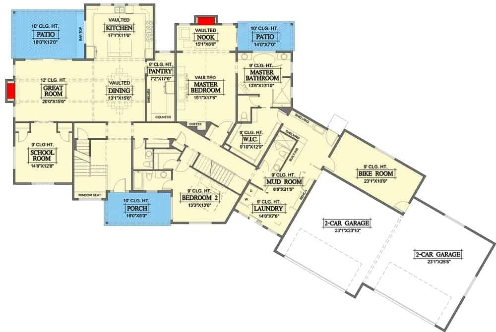 Explore This Spacious Floor Plan with a Unique School Room Inclusion