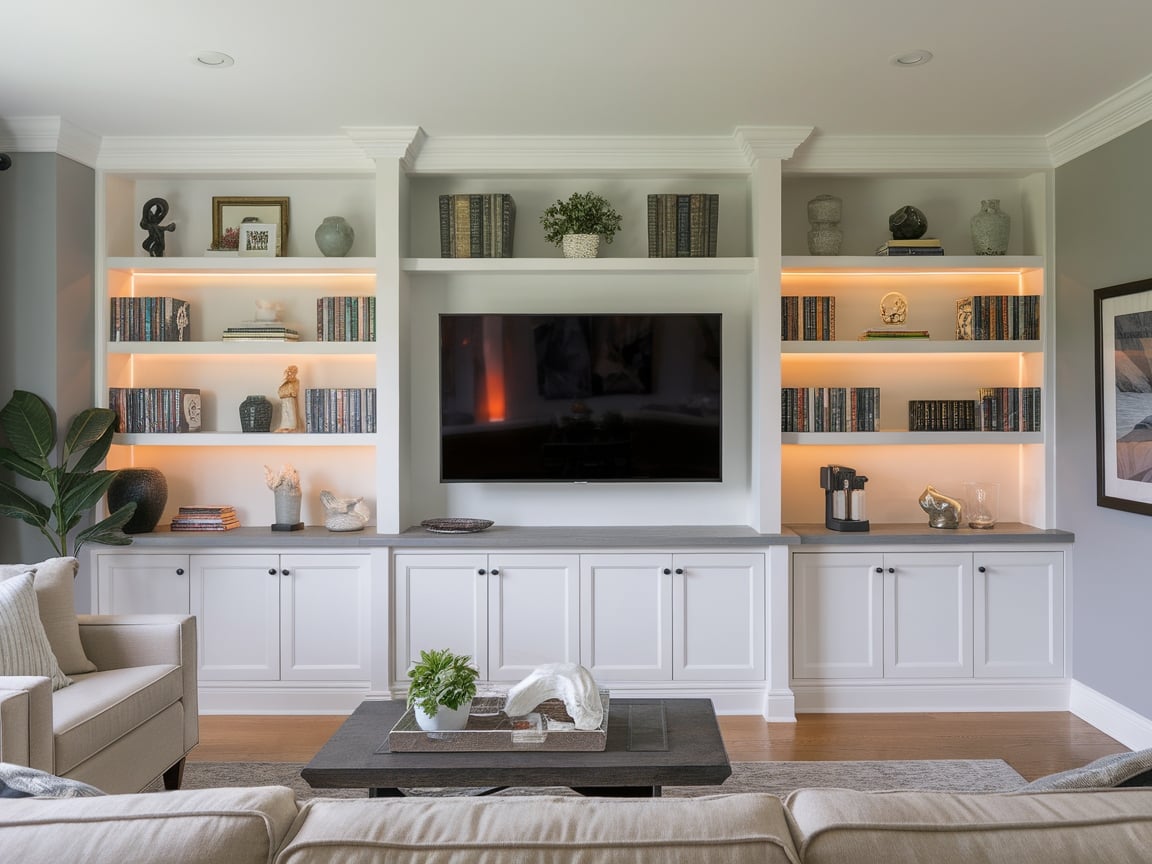 4. Built-in Entertainment Center Shelving