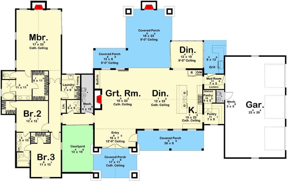 Sprawling Ranch Floorplan with Multiple Porches to Enjoy