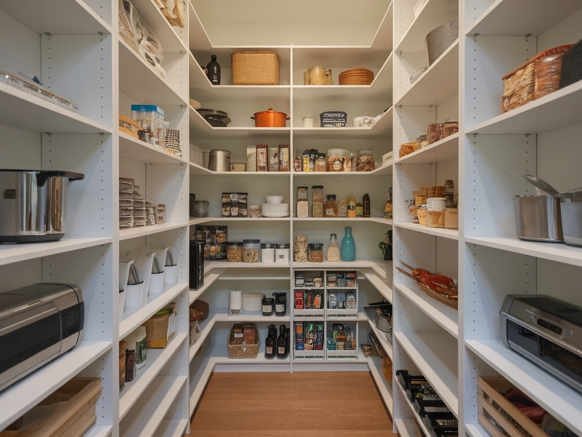 10. Built-in Pantry Shelving in the Kitchen