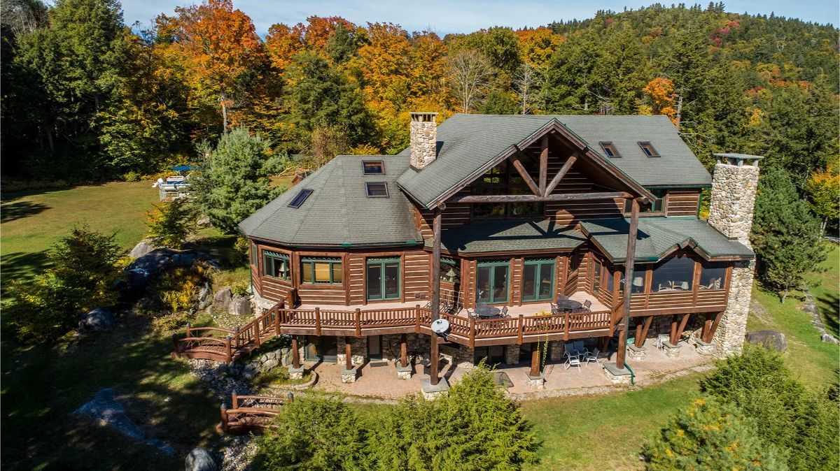 All this for $4,995,000 in Saranac Lake. Built in 2007, this 7,000 sq ft Adirondack log estate offers 7 bedrooms and 6 bathrooms on 15 private acres along Upper Saranac Lake.