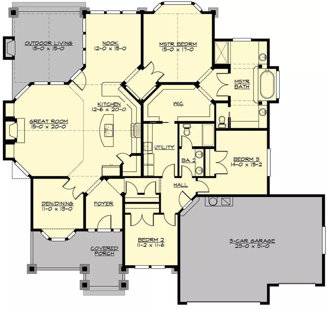 Explore the Spacious Open Concept in This Craftsman Floor Plan