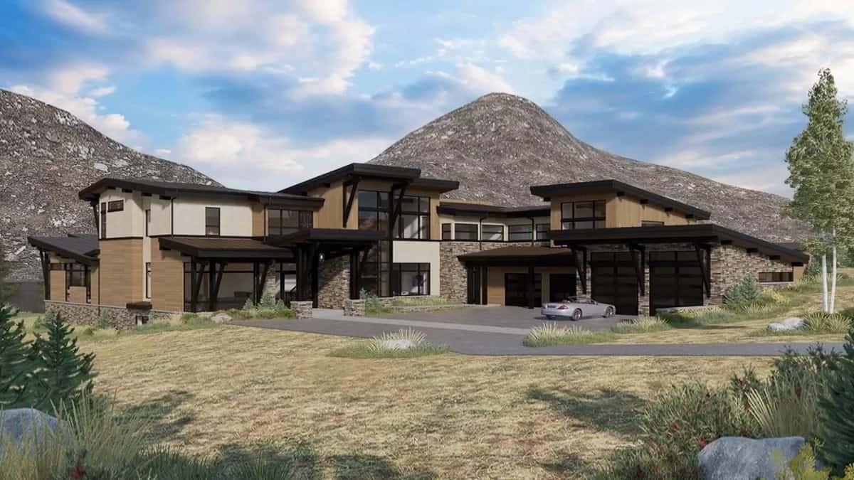 Check Out the Striking Angular Rooflines on This Contemporary Mountain Retreat