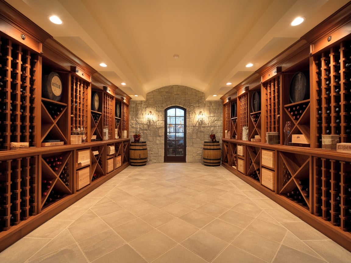 15. Wine Cellar Shelving in a Basement