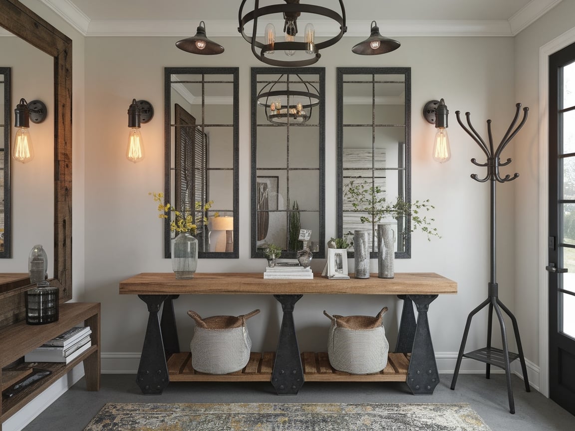 5. Industrial Farmhouse Entryway