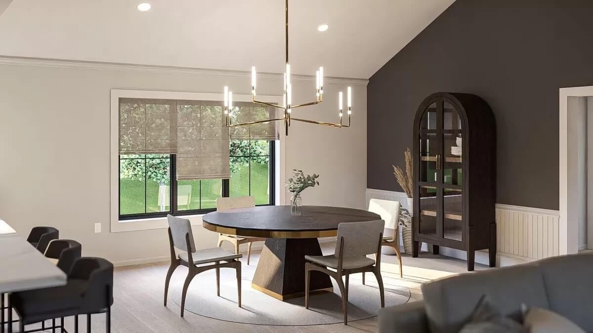 Wow, Check Out That Sleek Chandelier in This Stylish Dining Area