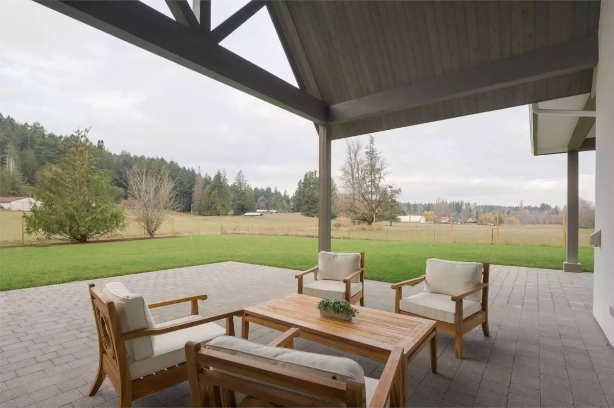 Admire the Craftsman Truss Work on This Inviting Patio
