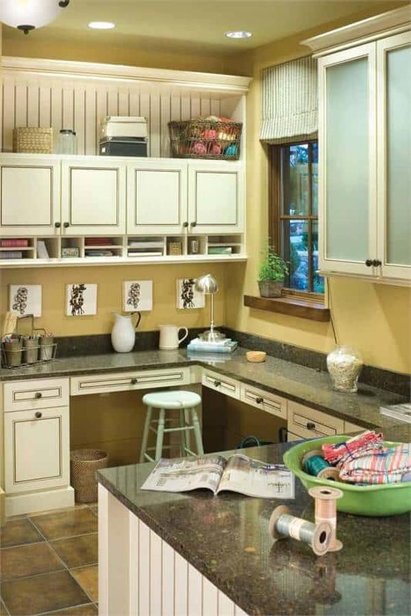 Craft Room Storage with Handy Built-In Desk
