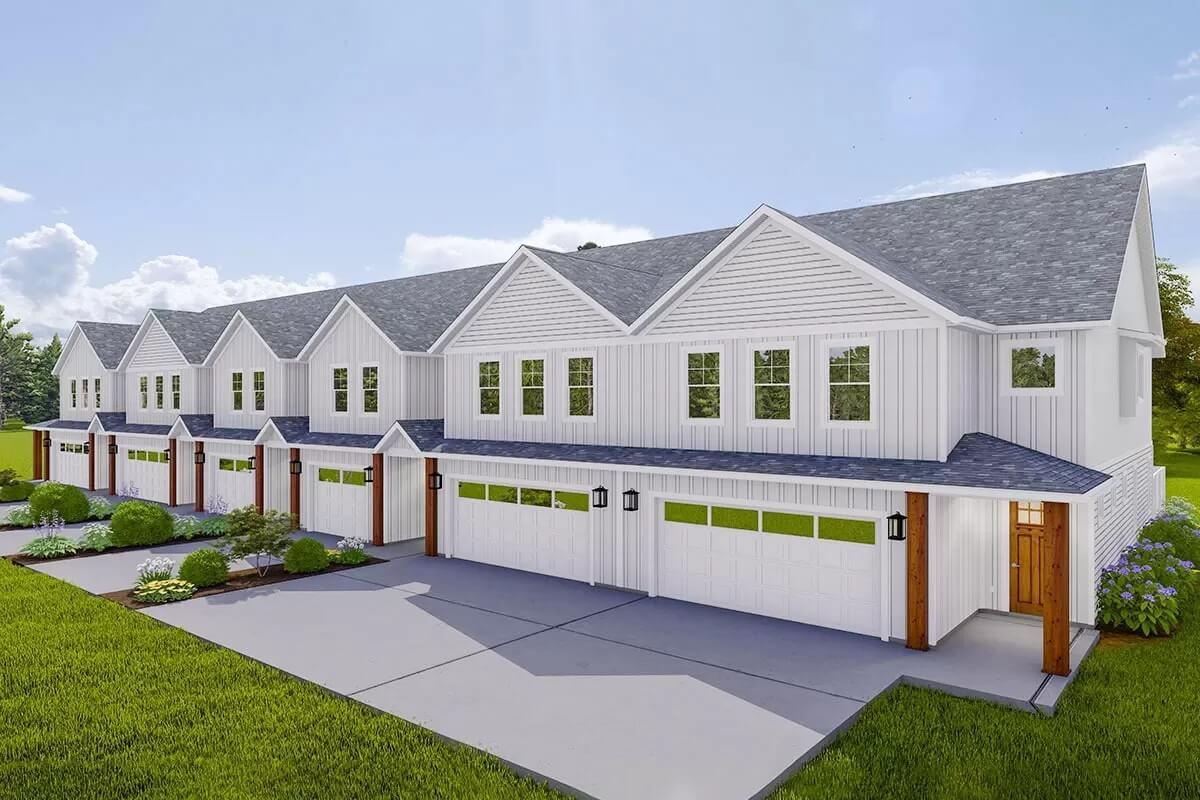 Check Out Those Stunning Gables and Wood Accents on These Townhomes