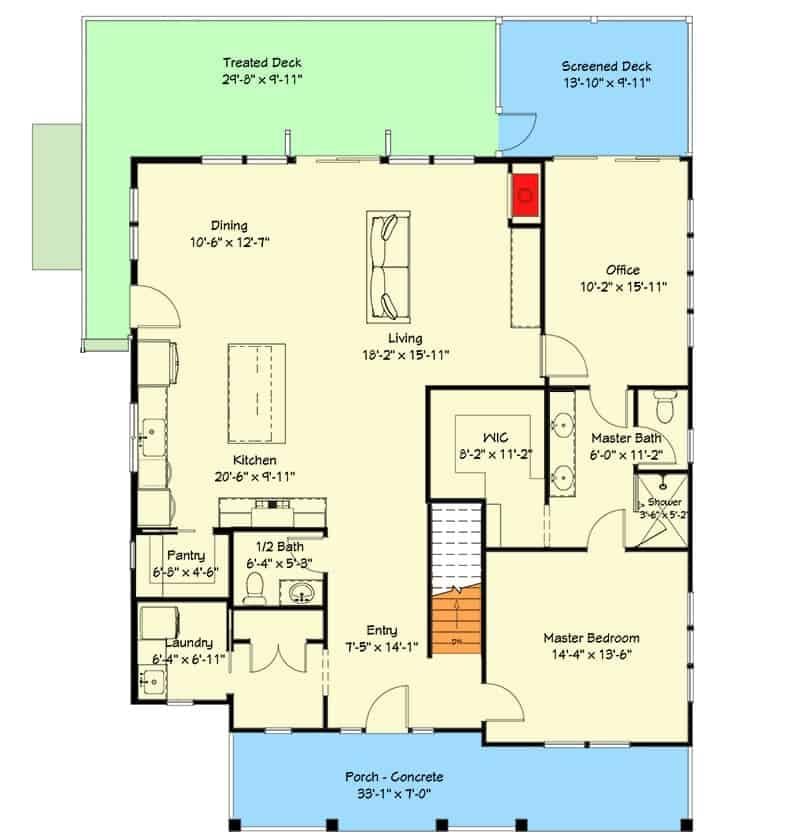 Explore the Open Living Area Flowing into Dual Deck Spaces