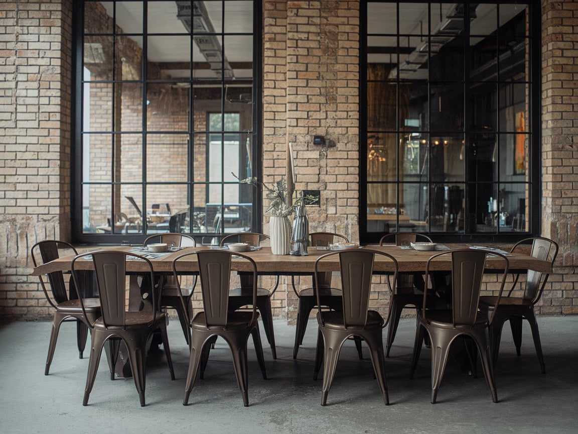 6. Industrial Loft Dining Room with Metal Tolix Chairs