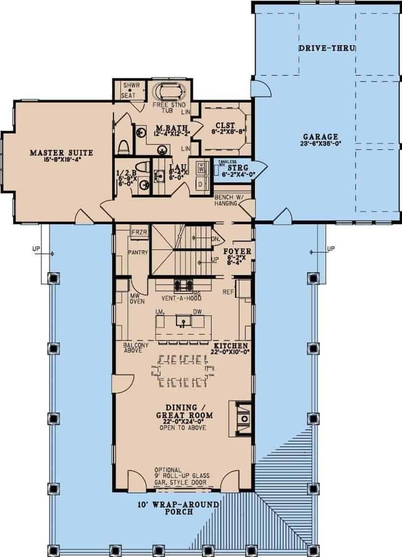 Spacious Main Floor Layout with Drive-Thru Garage and Master Suite