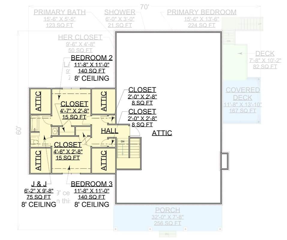 Thoughtfully Designed Upper Level for Privacy and Comfort