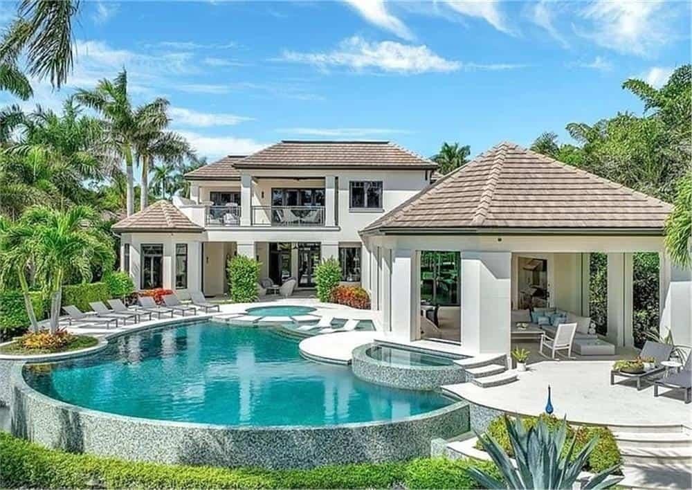 Luxurious Poolside Retreat with a Stylish Pavilion