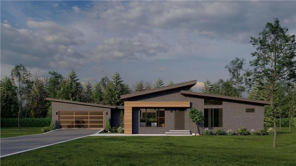 Mid-Century Modern Home with Clean Lines and Bold Roof Angles