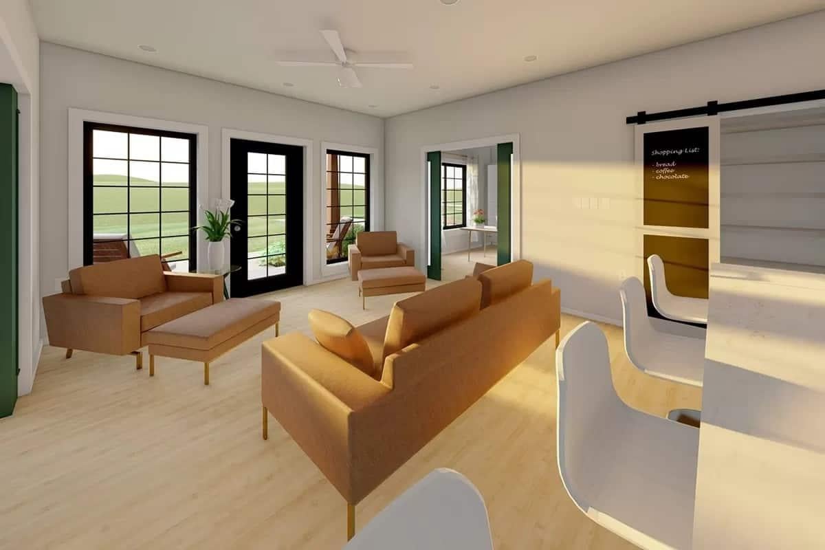 Notice the Flow from Living Area to Balcony Featuring Large Windows