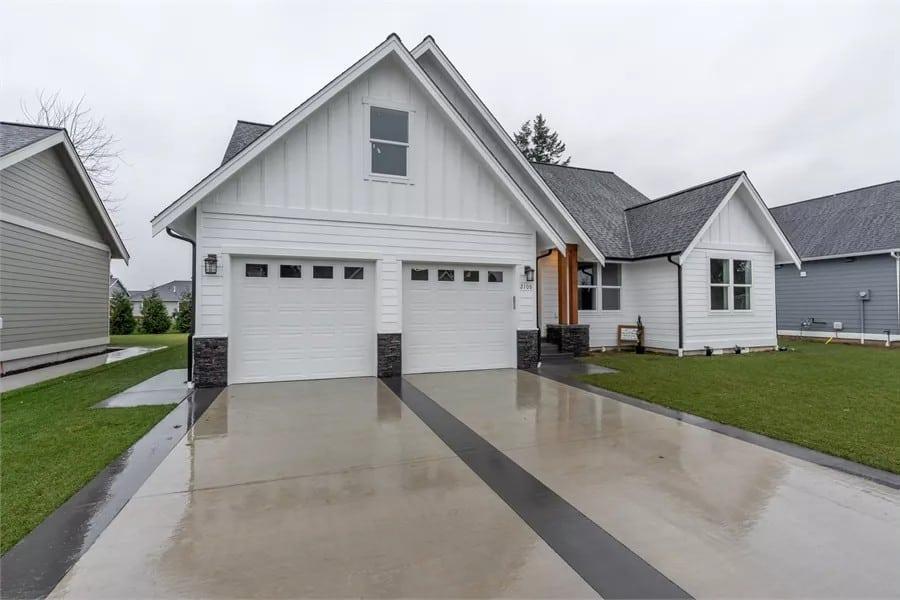 Sleek Two-Car Garage with Distinctive Board-and-Batten Detailing