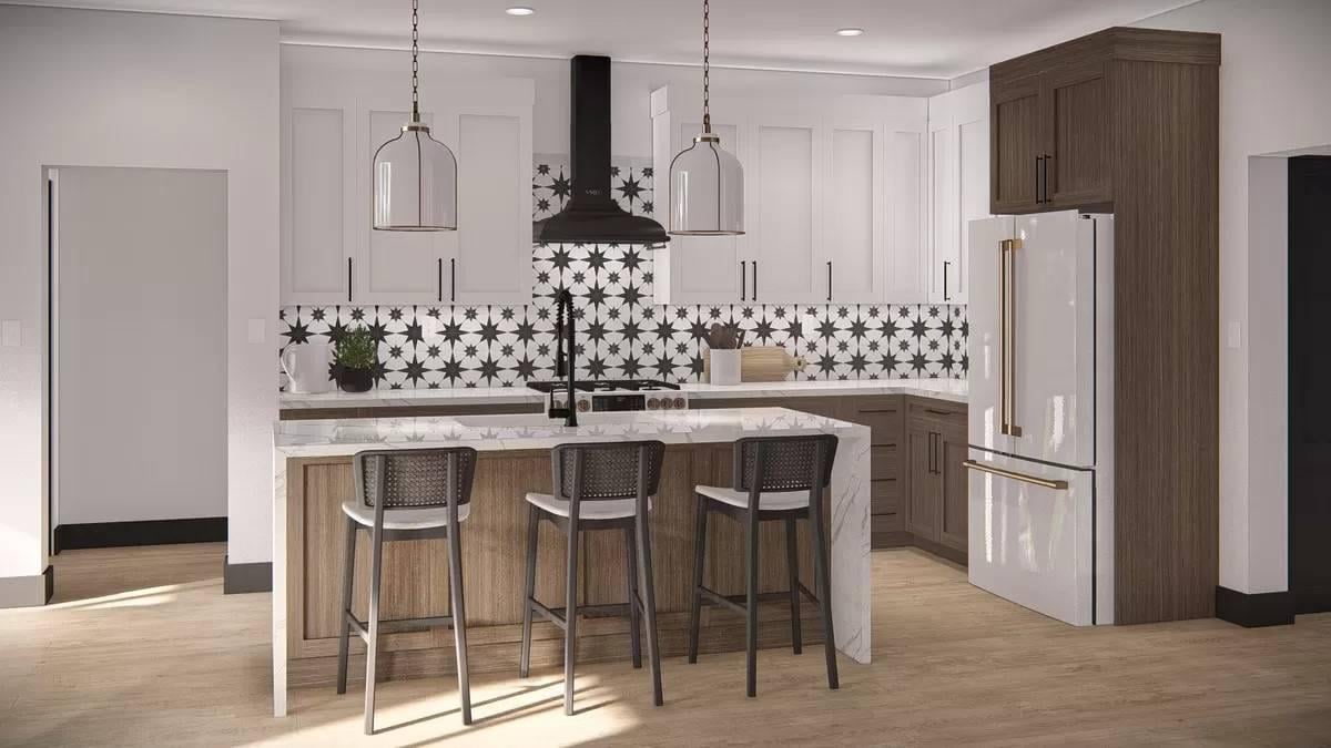 Bold Black and White Backsplash Makes This Kitchen Pop