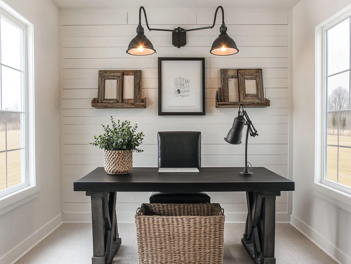 Work in Style! 15 Farmhouse Home Office Designs for a Cozy Workspace ...