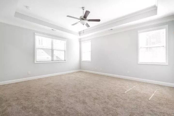 Spacious Primary Bedroom with Trey Ceiling Enhancing Height