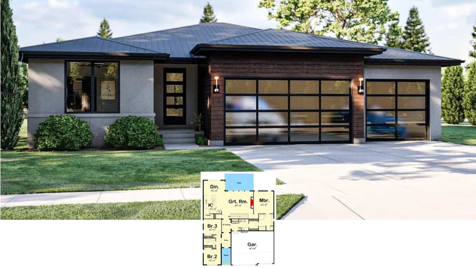 Three-Bedroom Prairie-Style House Plans Combine Iconic Aesthetic with ...