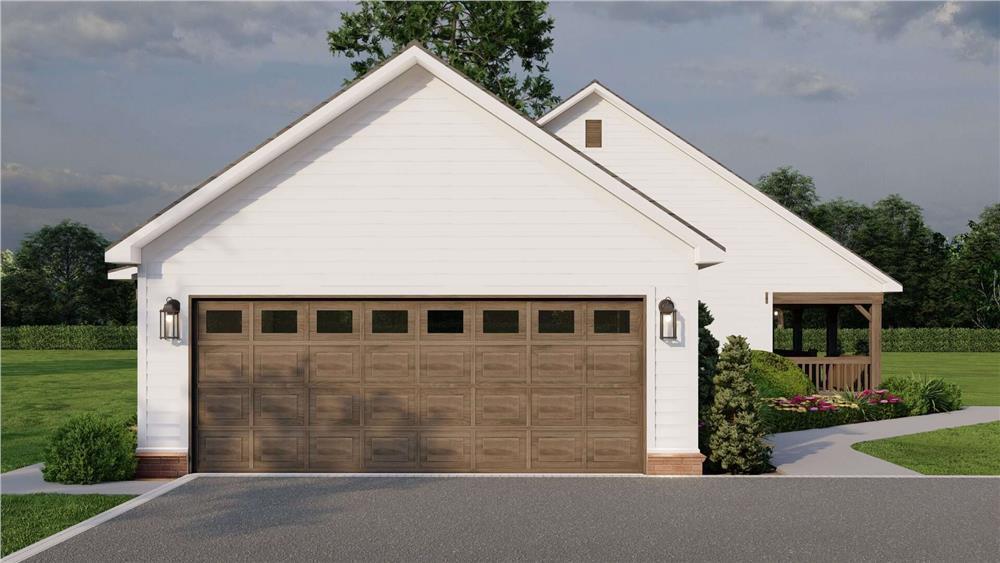 Wow, Notice the Contrasting Wooden Garage Door on This Ranch Home