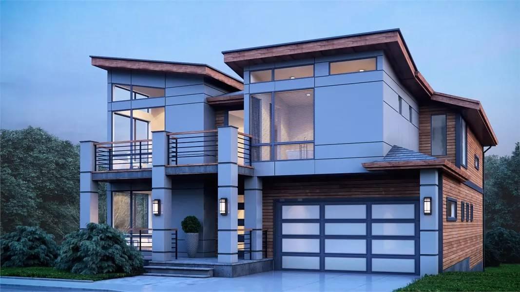 Wow, Look at the Asymmetrical Rooflines and Expansive Glass on This Modern Home
