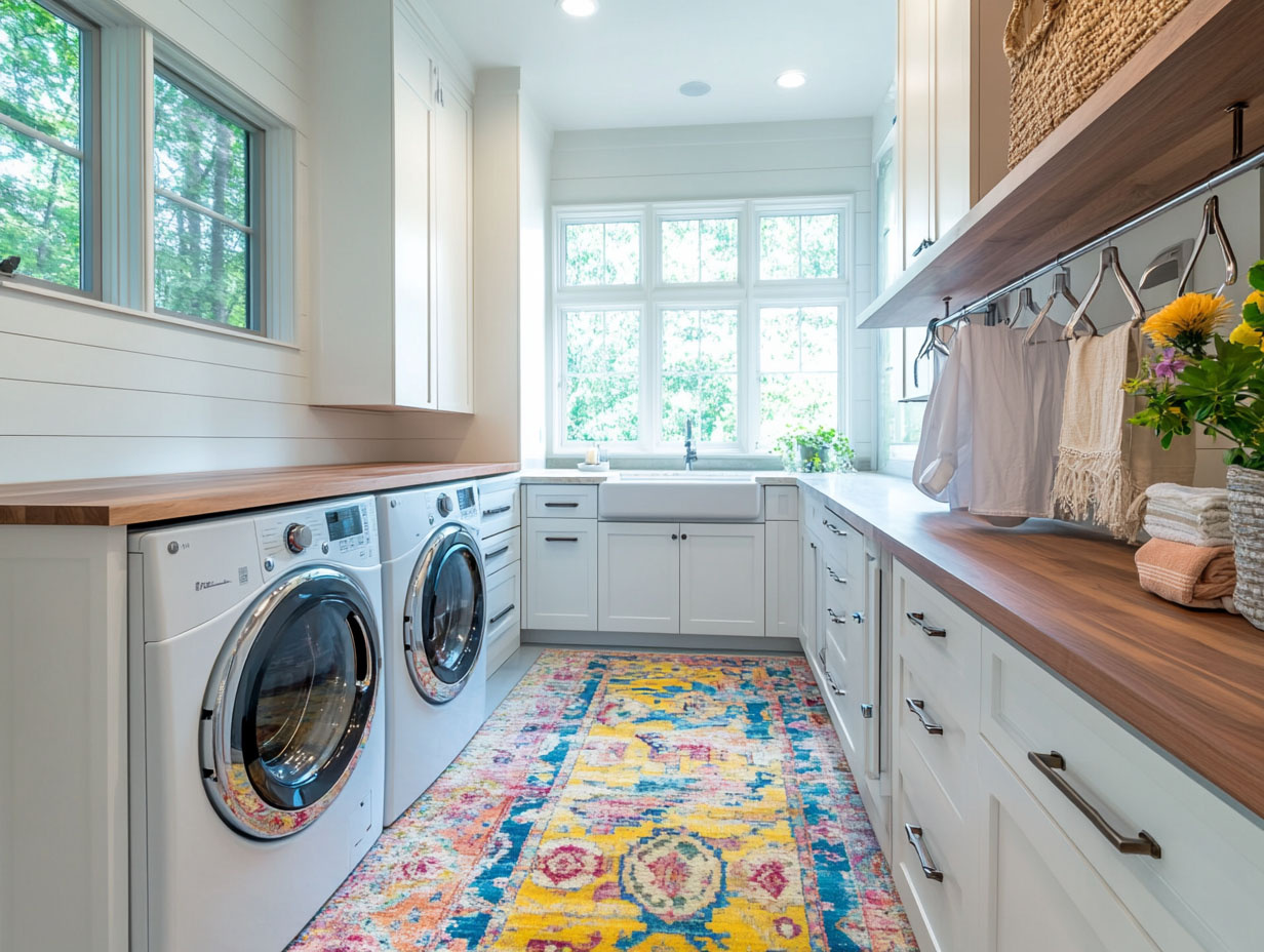 Laundry Room Rug Texture Brighten Up Your Laundry Space with These 15 Rug Ideas – Home Stratosphere