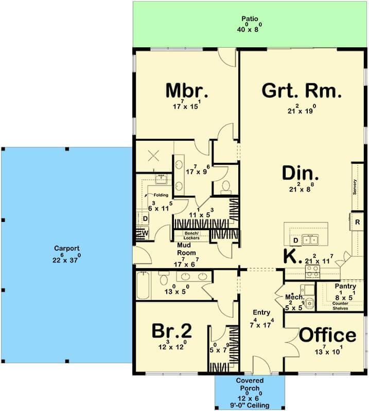 Practical Floor Plan with Spacious Great Room and Handy Mudroom