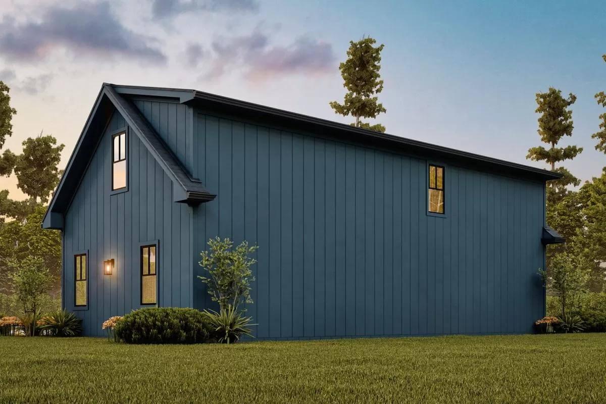 Admire the Bold Vertical Siding with Subtle Lighting