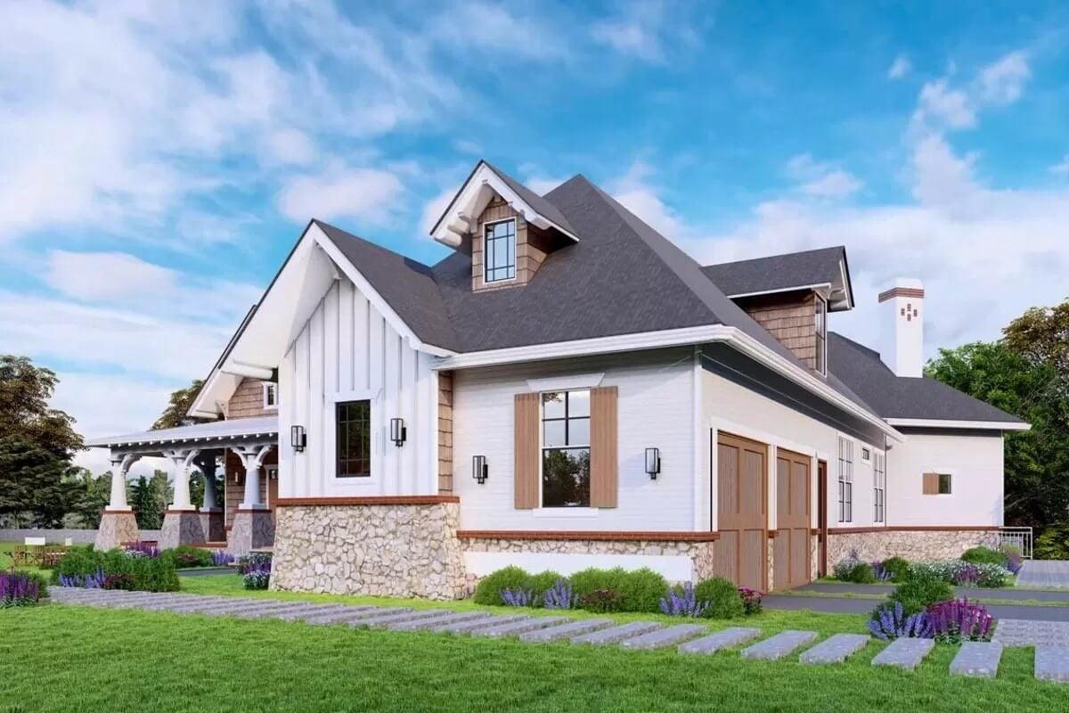 Craftsman Exterior with Classic Stonework and Dormers