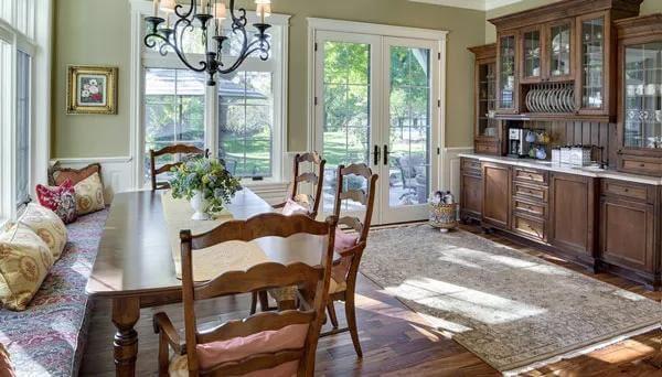 Built-In Breakfast Nook in a Sunlit Dining Area
