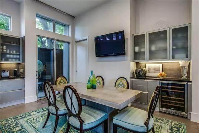 Casual Dining Nook with a Built-In Beverage Cooler