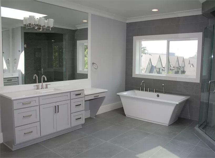 Freestanding Tub Steals the Show in This Elegant Bathroom