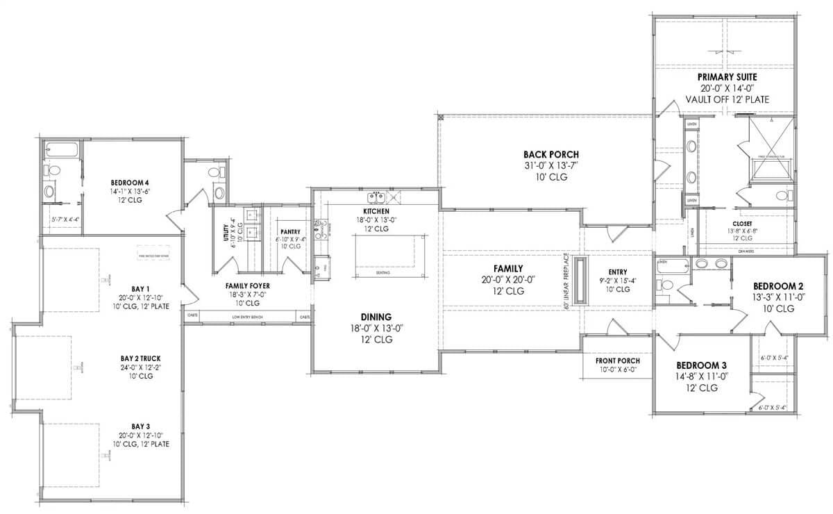 Expansive Floor Plan Featuring a Vaulted Primary Suite