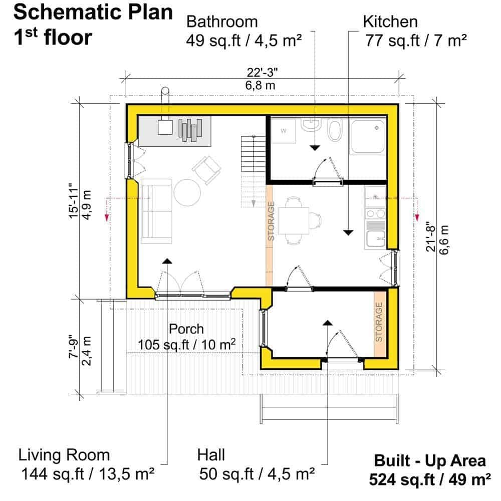 Exploring a Compact First Floor Layout with Smart Storage Solutions