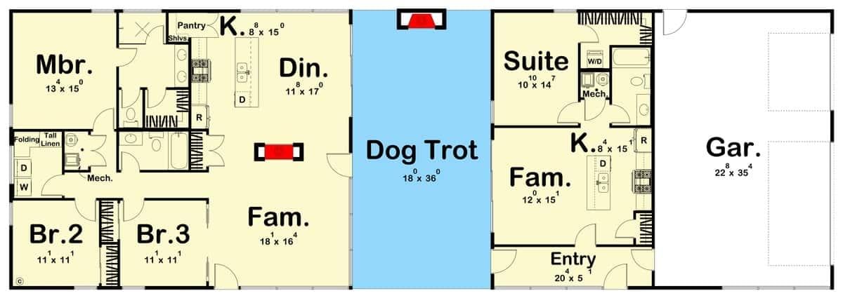 Exploring the Dog Trot Design in This Innovative Floor Plan