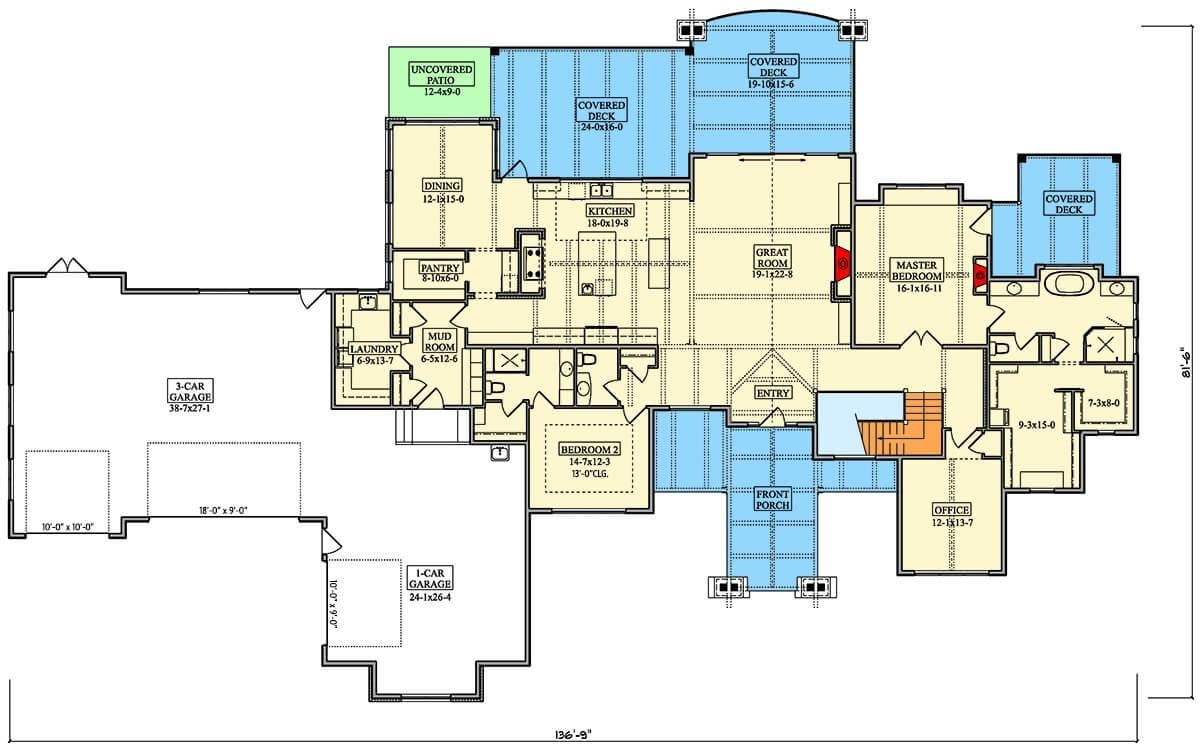 Explore This Expansive Floor Plan with a 3-Car Garage and Multiple Decks