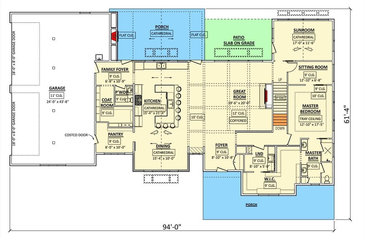 Floor Plan Highlight: Central Kitchen with Cathedral Ceiling