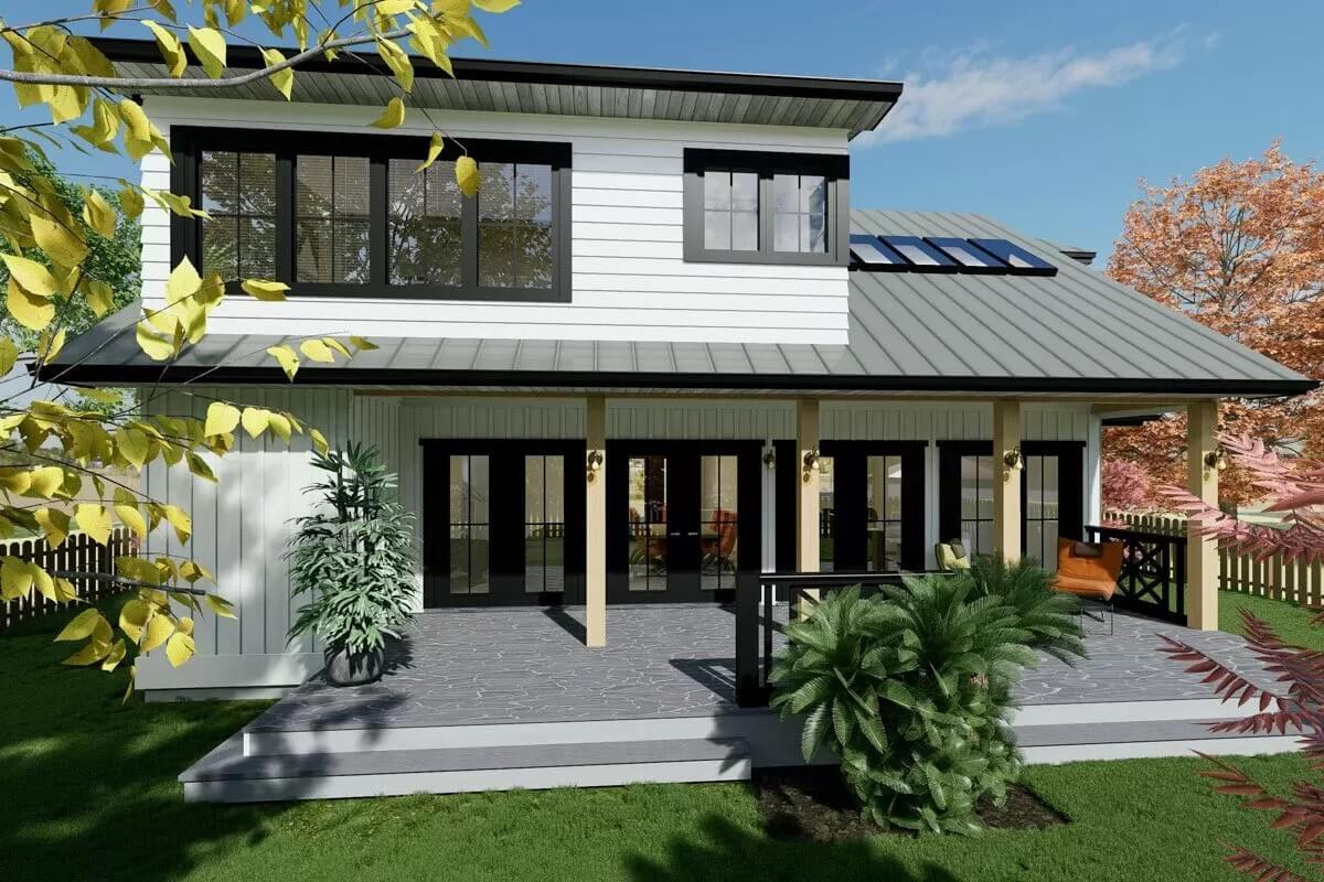 Check Out the Sleek Skylights on This Modern Craftsman Porch