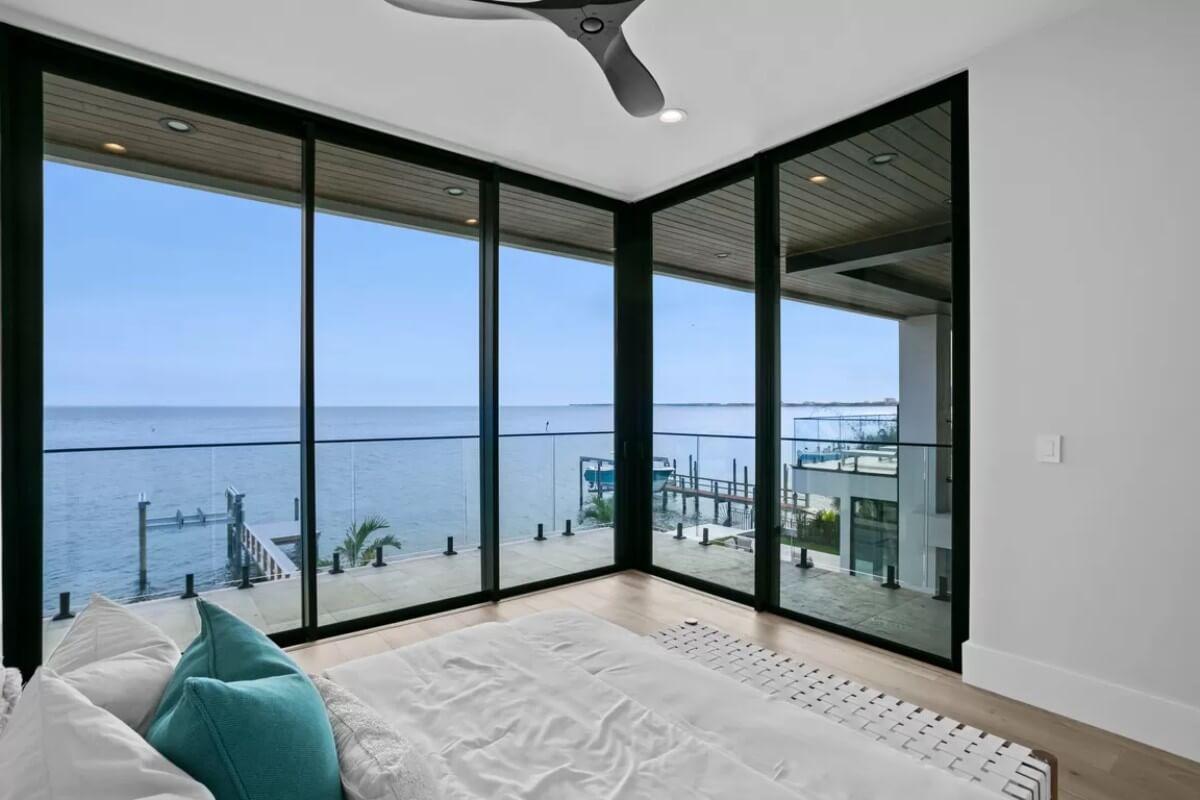 Breathtaking Bedroom with Floor-to-Ceiling Ocean Views