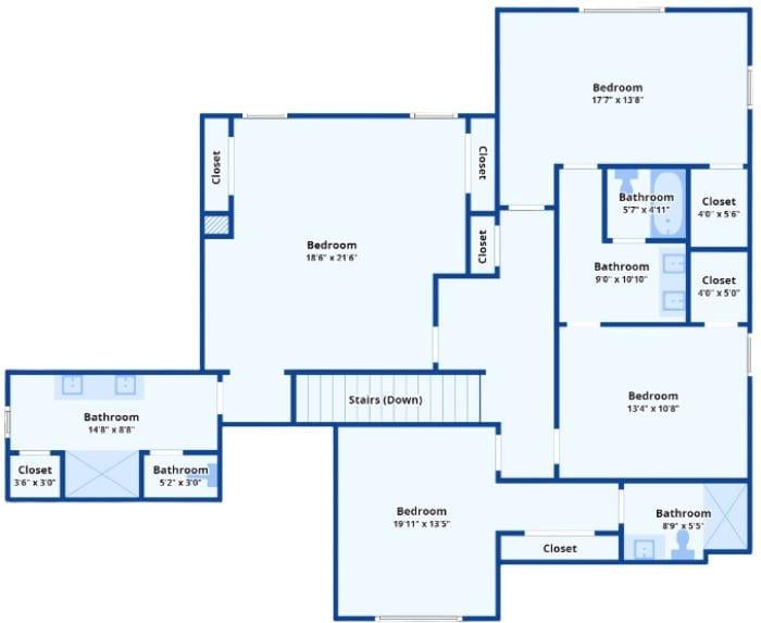 Upper Level with Spacious Bedrooms and Ample Bathrooms
